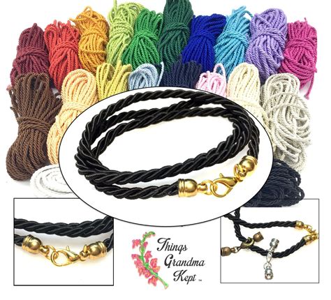 3mm Twisted Satin Silk Cord Necklaces Choice Of Length Etsy Silk