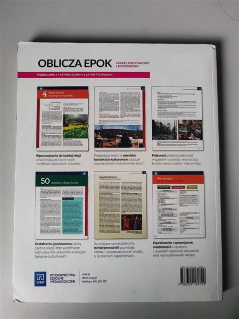 Oblicza Epok Podr Cznik Do J Polskiego Wsip Zielona G Ra Kup