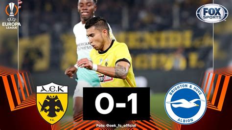 Orbelín Pineda y el AEK Atenas caen en casa contra el Brighton UEFA