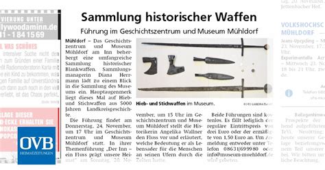 Sammlung Historischer Waffen Ovb Heimatzeitungen