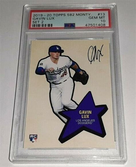 2019 20 Topps 582 Montgomery Set 2 13 Gavin Lux Rookie Card RC PSA 10