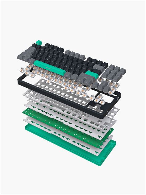 Furycube G Gasket Hot Swappable Wired Mechanical Keyboard Black Dark Grey Green Noah Silver