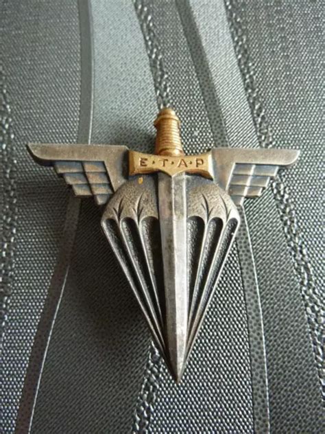 Original Militaire Insigne Brevet E T A P Parachutiste Drago Tbe Eur