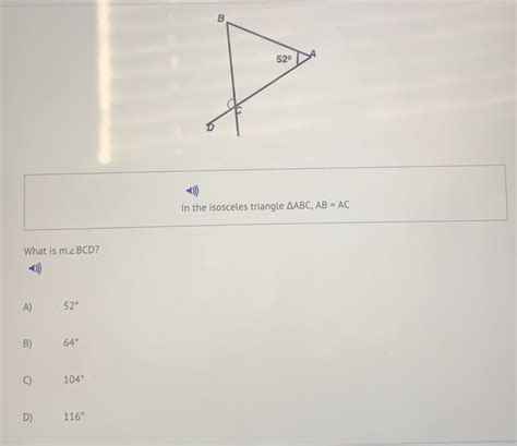 Solved 0 In The Isosceles Triangle Delta ABC AB AC What Is M BCD