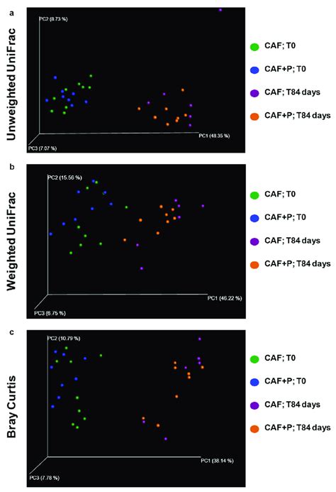 Principal Coordinates Analysis Pcoa D Plots Pcoa Was Performed