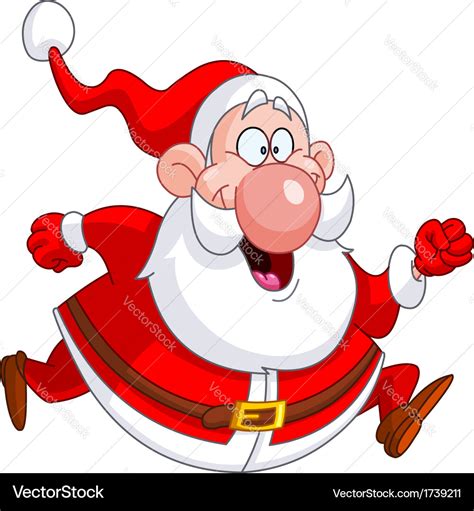 Running Santa Royalty Free Vector Image Vectorstock