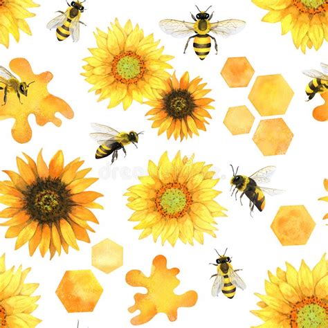 Sunflowers Bees Stock Illustrations 224 Sunflowers Bees Stock