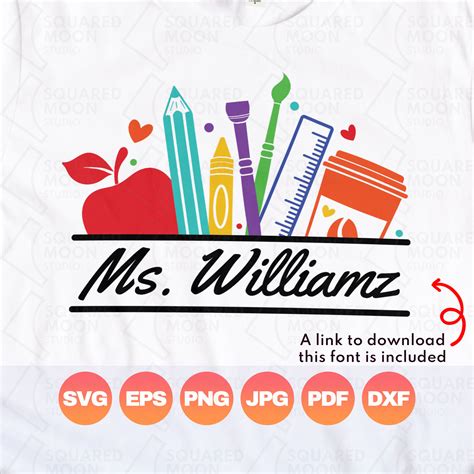 Teacher Svg Teacher Split Monogram Svg Teacher Name Svg Etsy