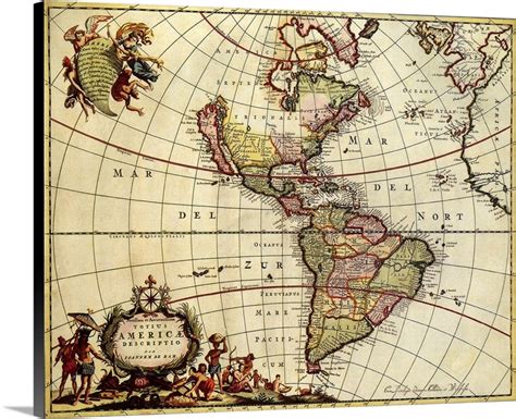 Map Of The Americas 1685 Great Big Canvas