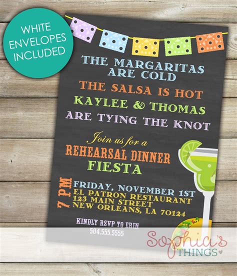 Fiesta Rehearsal Dinner Invitation Fiesta Theme Rehearsal Etsy