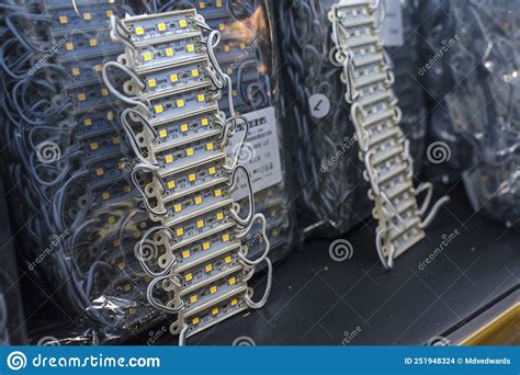 12 Volt Epoxy Led Modules Lights On Display At An Electronics Store An