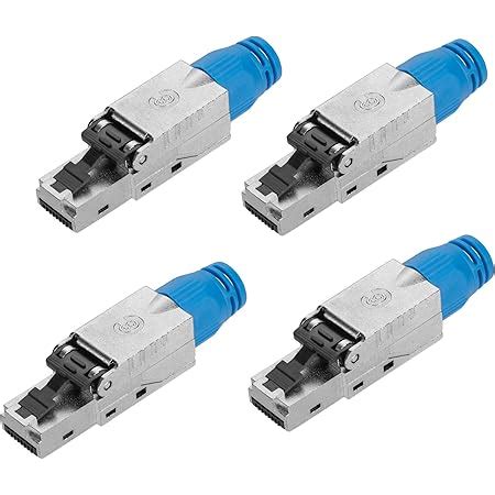 kwmobile 4X Connecteur RJ45 Cat 6A sans Outil Fiche Connecteur Réseau