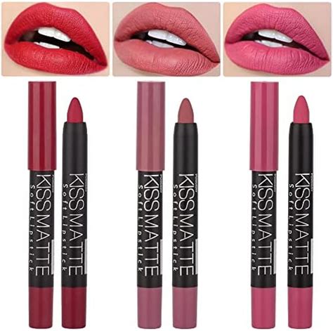 Amazon Colors Waterproof Crayon Matt Nude Lipstick Lipliner