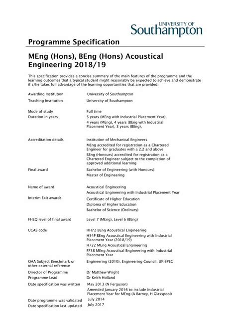 (PDF) Programme Specification MEng (Hons), BEng (Hons ...assets/doc ...