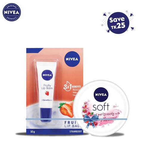 Nivea Soft Cream Berry Blossom Ml Lip Balm Fruity Gm Combo