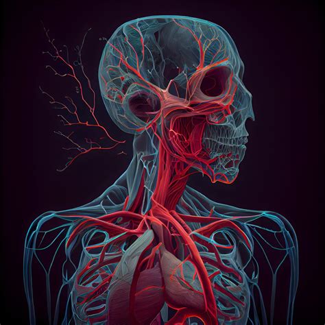 Human Heart Anatomy With Blood Vessels 3D Medical Illustration On