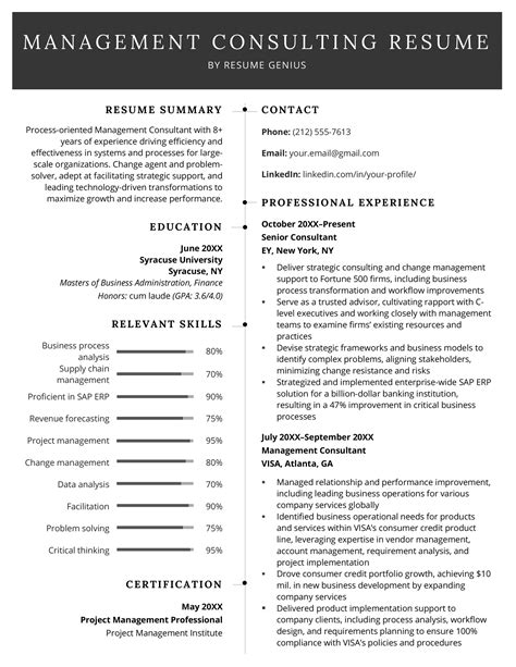 Cv Consultant Management Consultant Management Resume Samples Cv