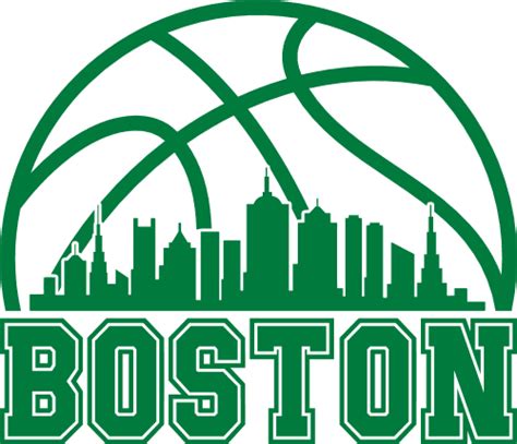 Boston Celtics Half Basketball Ball And Boston Skyline Nba Tshirt