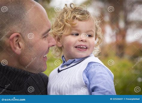 Handsome Father And Son In The Park Stock Image Image Of Carefree