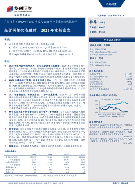 2020年度及2021年一季度业绩快报点评：经营调整仍在继续，2021年重新出发