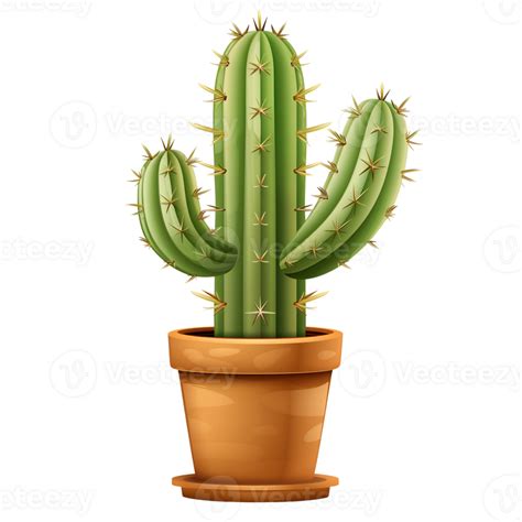 Cactus In Pot Clipart Icon Png