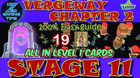 Vergeway Chapter 2 Stage 11 All With Level 1 Cards Lords Mobile