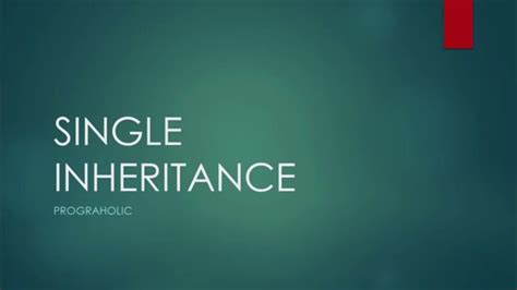 Single Inheritance Java Tutorial 10 Youtube