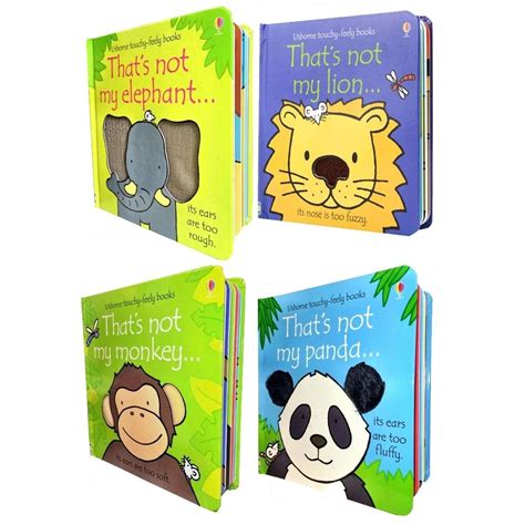 Usborne Touchy Feely Wild Animals Collection 4 Books Boxed Set Thats N