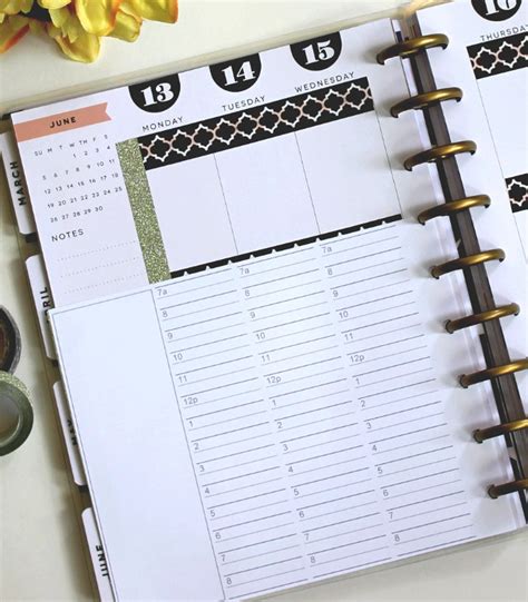 Happy Planner Hourly Insert Hourly Schedule Create 365 Etsy