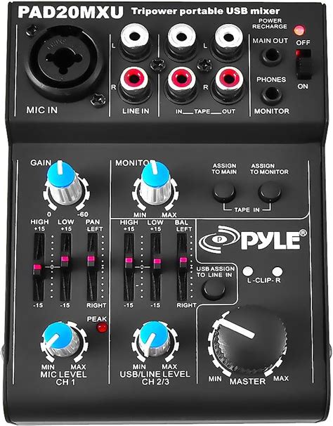 Pyle Pro Channel Professional Compact Audio Mixer With Usb Interface