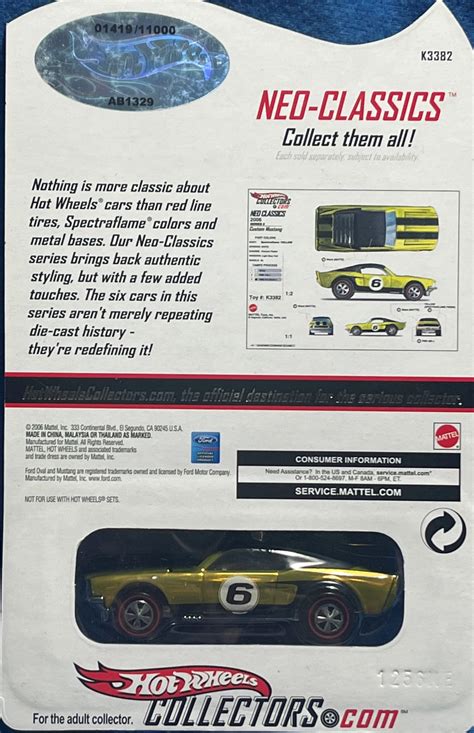 Hot Wheels Red Line Club Rlc Neo Classics Series Of Custom Mustang Yellow