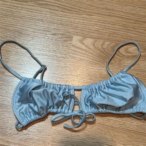 Wild Fable Swim Wild Fable Light Blue Gathered Bikini Top Small
