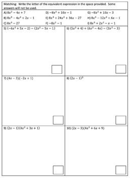 Polynomial Expressions Unit Plans Algebra Keystones Unit By Sr Math