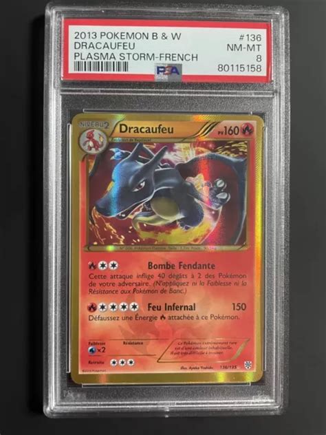 RARE CARTE POKEMON Secret Dracaufeu Tempête Plasma PSA 8 MINT EUR 1 00