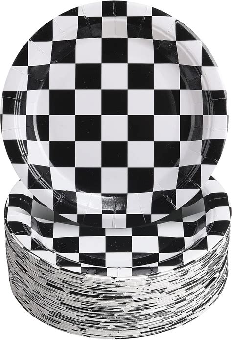 Amazon Zopeal Pieces Checkered Race Car Party Supplies Black