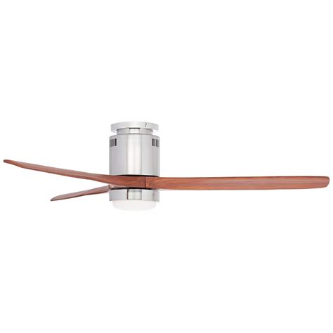 52 Casa Windspun Walnut Nickel Led Dc Hugger Ceiling Fan With Remote