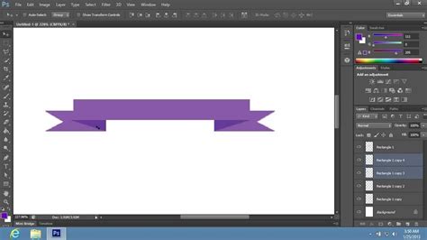 How To Make Ribbon Banner In Photoshop Cs6 Youtube