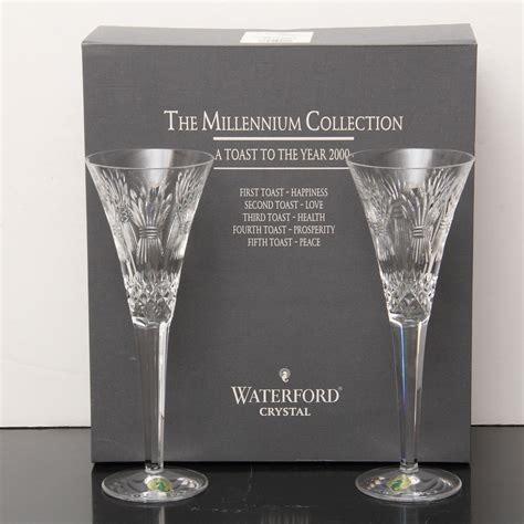 Waterford Crystal Millennium Collection Prosperity Toasting Flutes Ebth