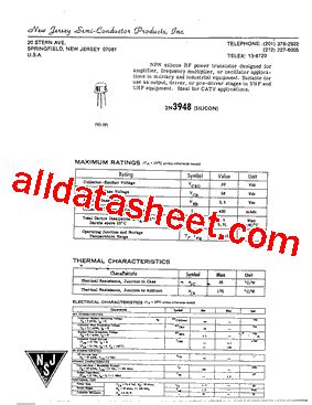 N Datasheet Pdf New Jersey Semi Conductor Products Inc