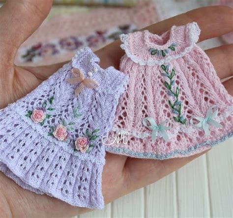 Pin By Elena On Blythe Crochet Doll Dress Knitted Baby Clothes