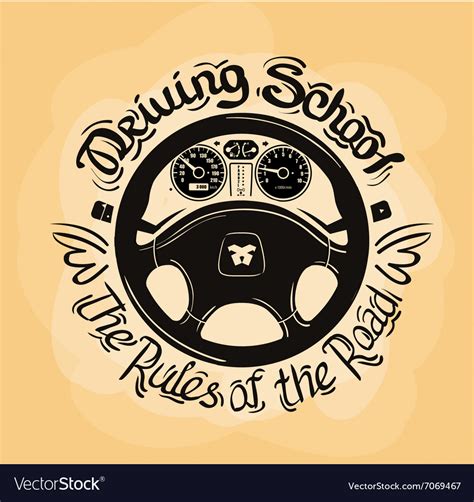driving school logo design template car royalty  vector