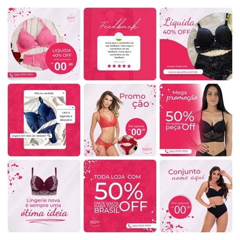 Modelos Canva Moda Íntima Lingerie Templates Editáveis Bônus Ello Criativo