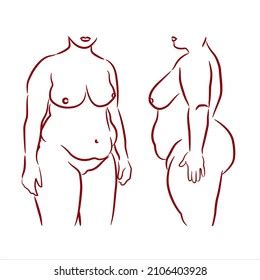 Front Side View Fat Standing Naked Stock Vector Royalty Free Shutterstock