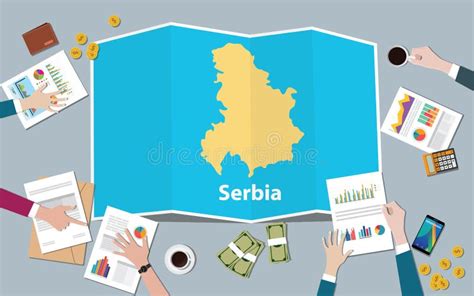 Serbia Economy Country Growth Nation Team Discuss with Fold Maps View ...