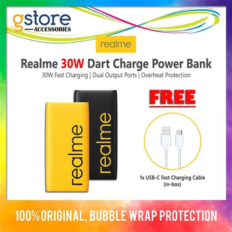 Realme 30W Dart Charge Power Bank 10,000mAh (30W Fast Charge, Dual ...