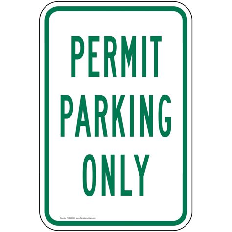 Vertical Sign - Parking Reserved - Permit Parking Only Sign