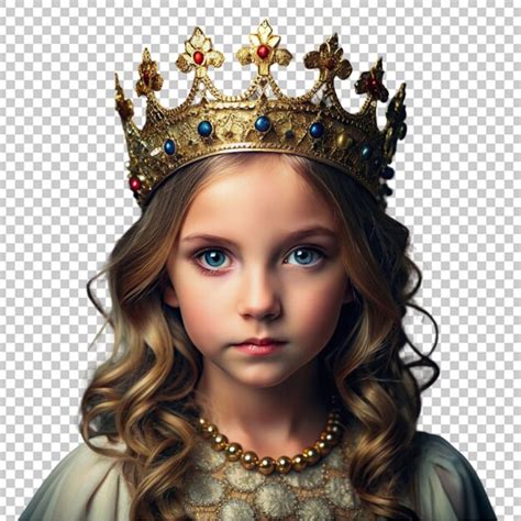 Premium Psd A Girl Wearing A Gold Crown