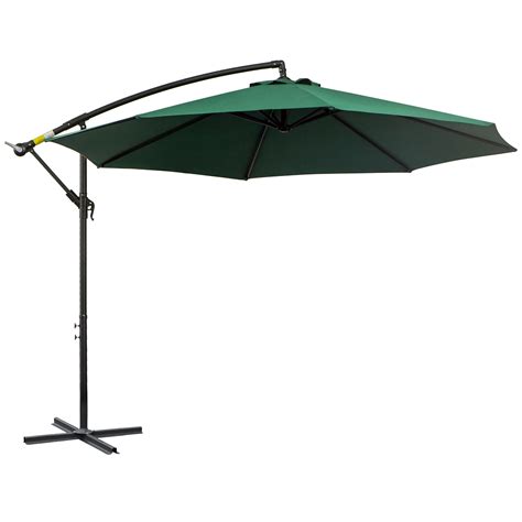 Outsunny M Garden Banana Parasol Cantilever Umbrella W Crank Base