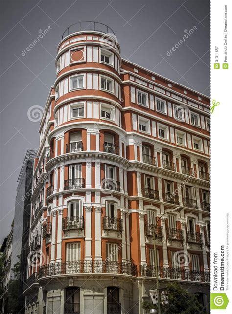 Edificio Típico De Madrid Arquitectura Española Fotografía De