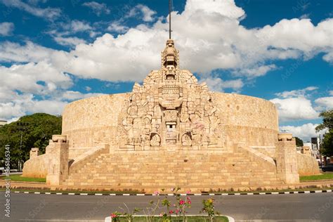 Front View Of The Iconic Monumento A La Patria Located On Paseo Montejo